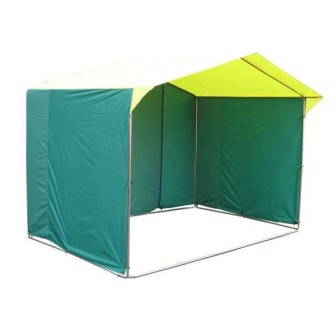 Торговая палатка Домик 3.0х2.0м (каркас Ø 25 мм) желтый-зеленый