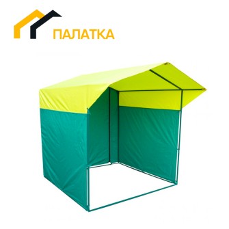 Торговая палатка Домик 2.0х2.0м (каркас 20х20 мм) желтый-зеленый