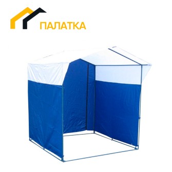 Торговая палатка Домик 1,9х1,9м (каркас Ø 18 мм) синий-белый